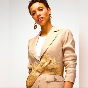 NWT White House Black Market Tan Woven Belt